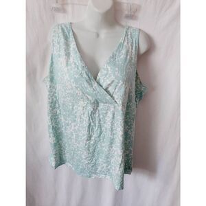 Merona sea green sz 1X surplice stretchy sleeveless blouse